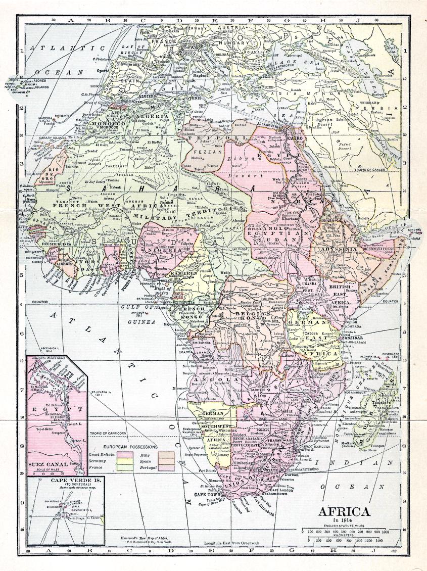 [Map of Africa in 1914]