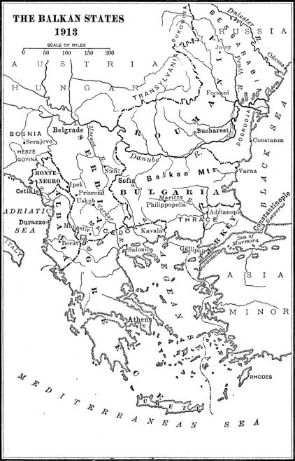 [Map of Balkan States, 1913.]